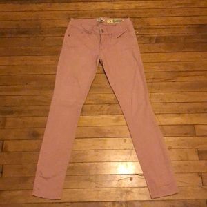 Salmon colored skinny jeans
